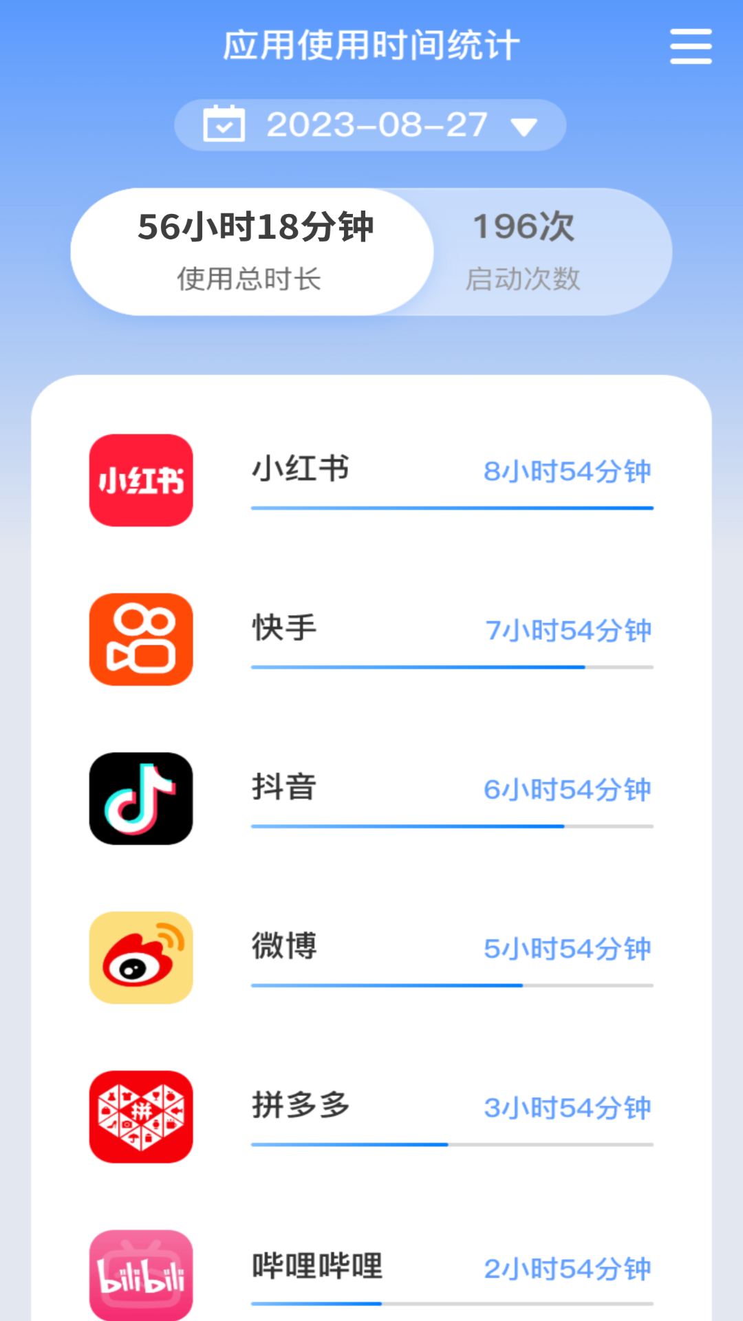 朝暮时长管家截图