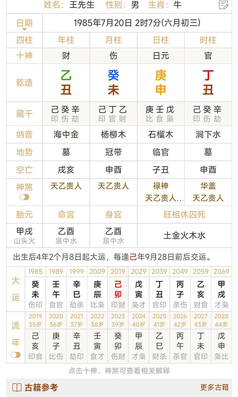 热卜八字排盘