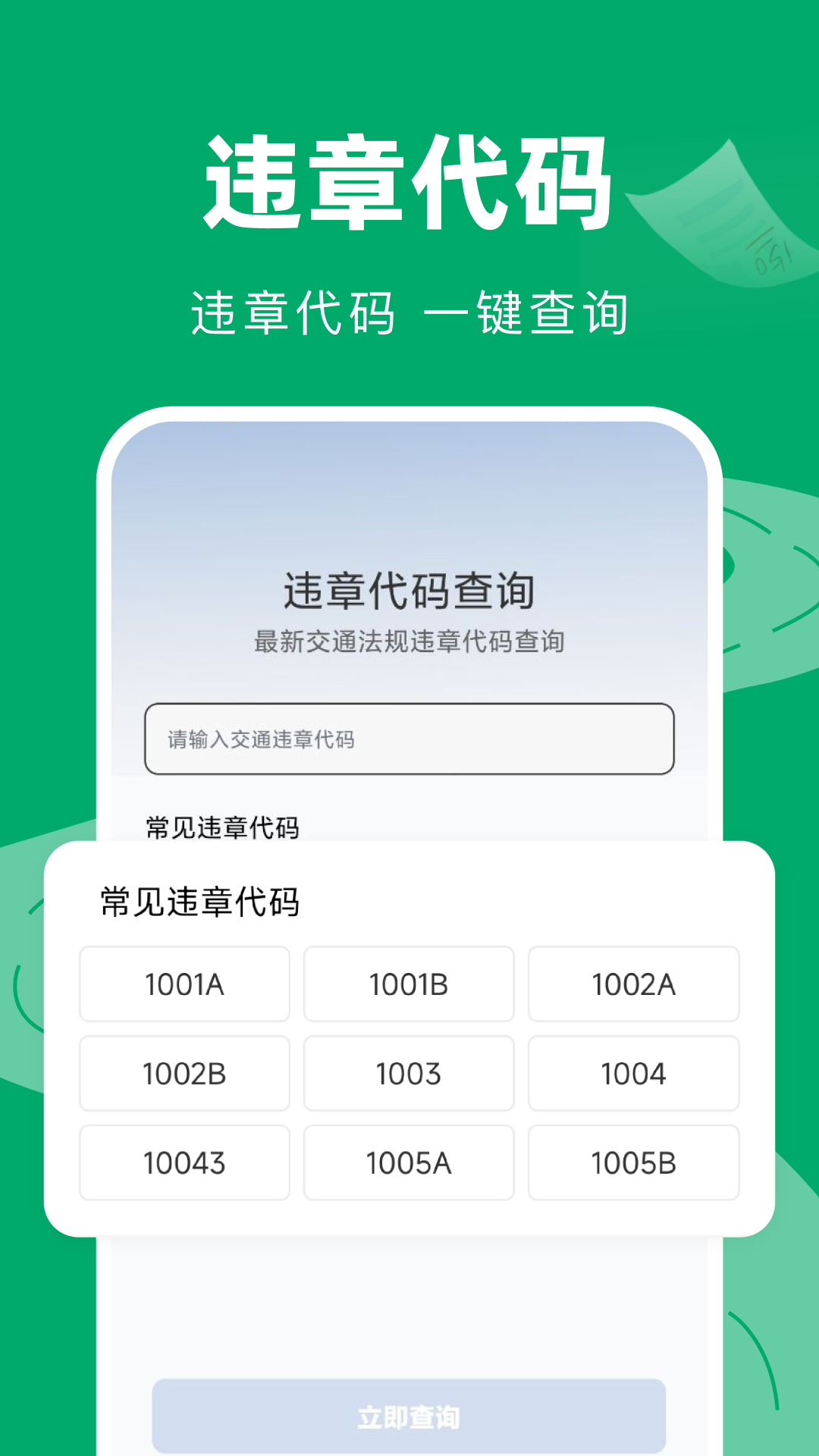 交通违章代码查询
