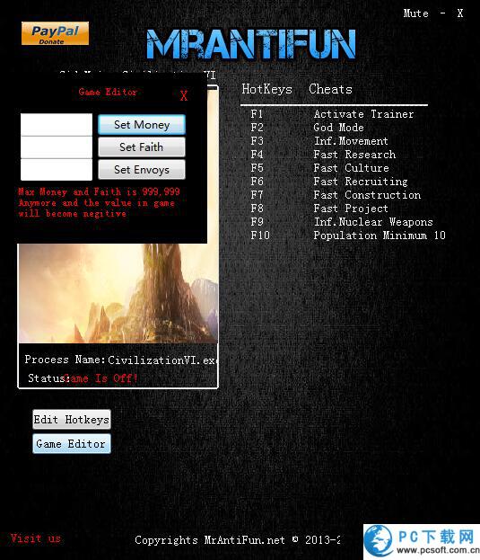 文明6迭起兴衰 十二项修改器截图