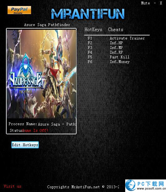 蔚蓝传奇探路者五项修改器截图