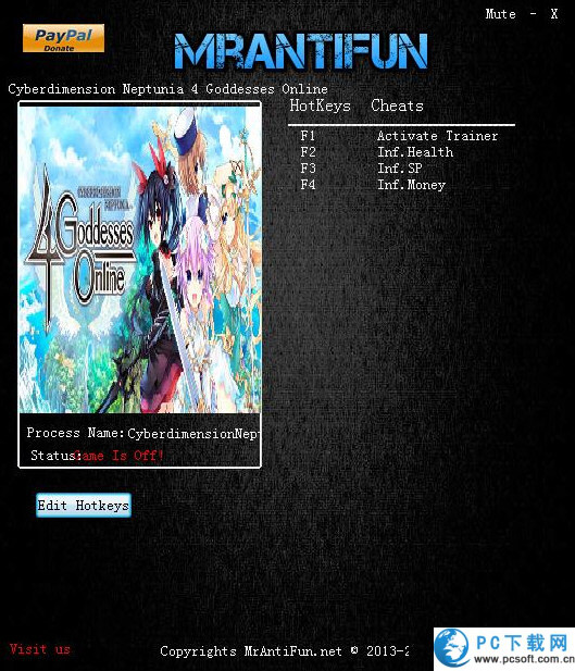 四女神ONLINE三项修改器截图