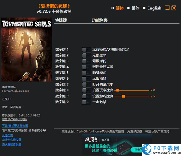 受折磨的灵魂十项修改器截图