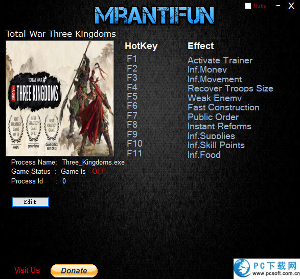 全面战争三国十项修改器截图