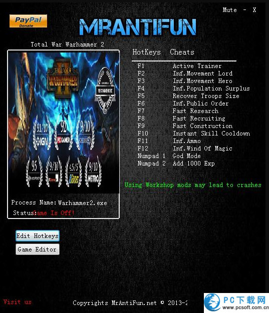 全面战争战锤2十六项修改器截图