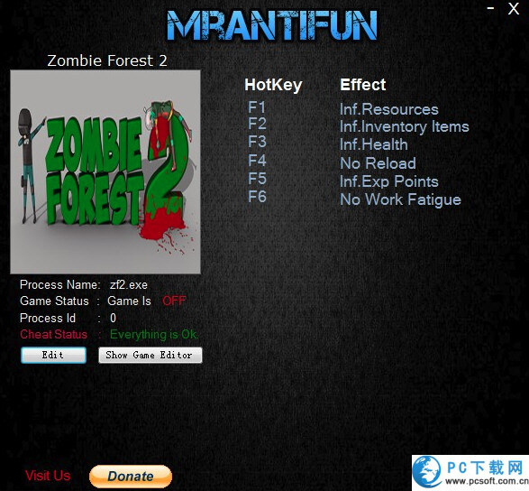 僵尸丛林2六项修改器截图