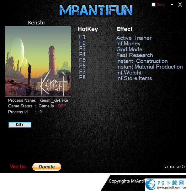 剑士kenshi七项修改器截图