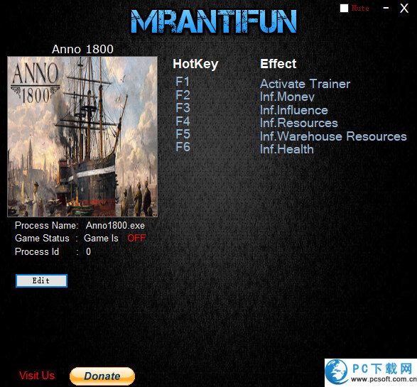 纪元1800五项修改器截图