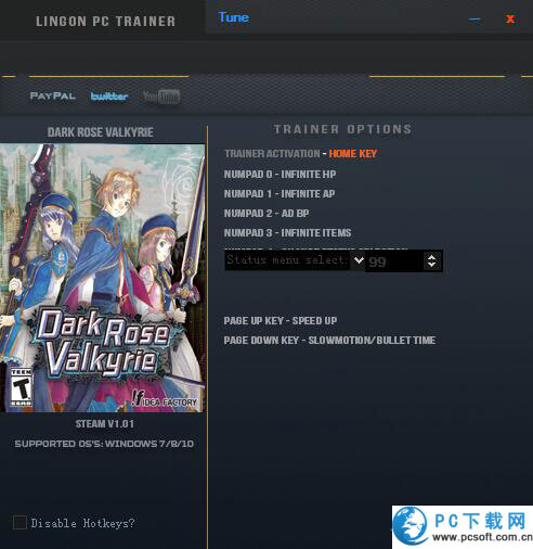 黑蔷薇女武神六项修改器截图