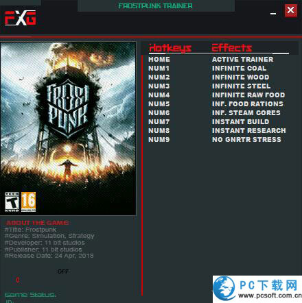 寒霜朋克九项修改器截图