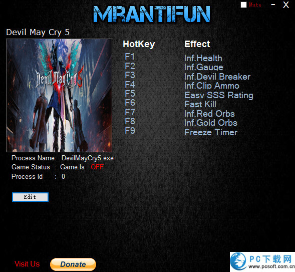 鬼泣5九项修改器截图