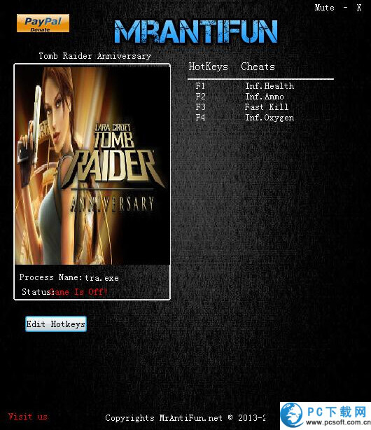 古墓丽影10周年纪念版四项修改器截图