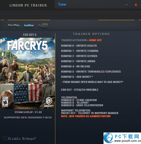孤岛惊魂5十项修改器截图