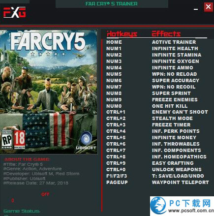 孤岛惊魂5二十二项修改器截图