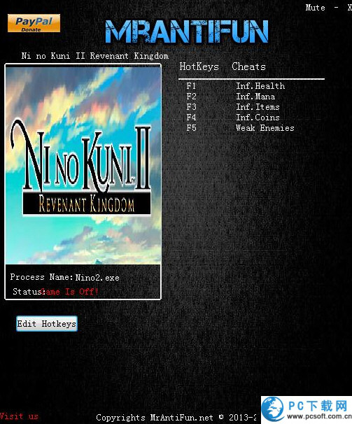 二之国2幽灵国度五项修改器截图