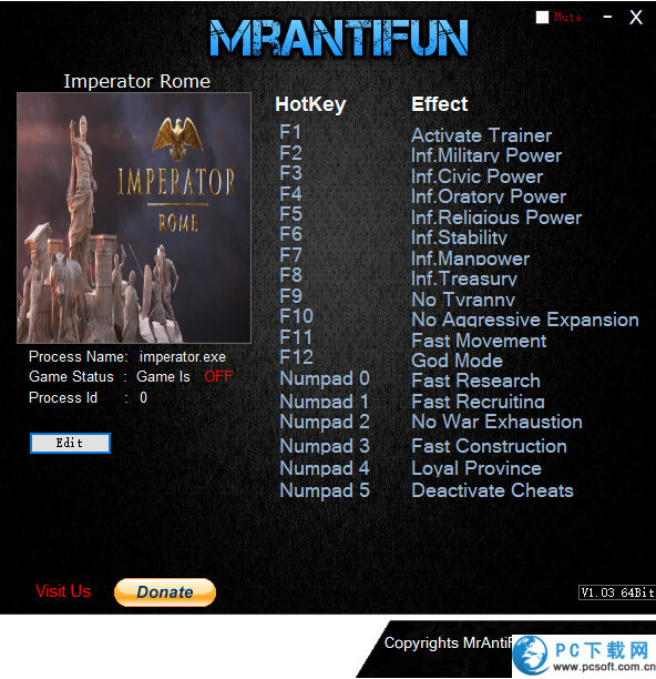 大将军罗马十六项修改器截图