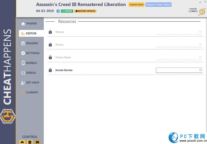 刺客信条3解放重置版修改器截图