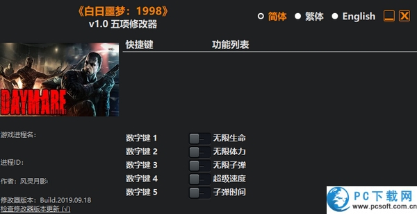 白日噩梦1998五项修改器截图