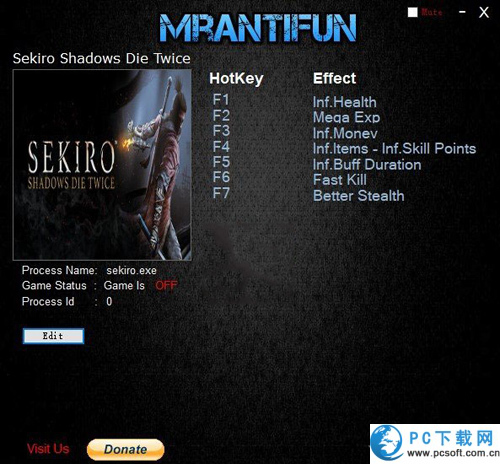 只狼影逝二度八项修改器截图