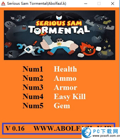 英雄萨姆折磨五项修改器截图