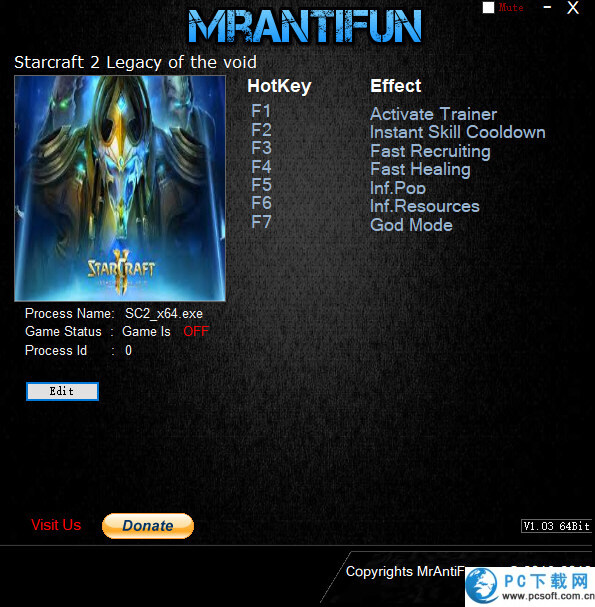 星际争霸2虚空之遗六项修改器截图