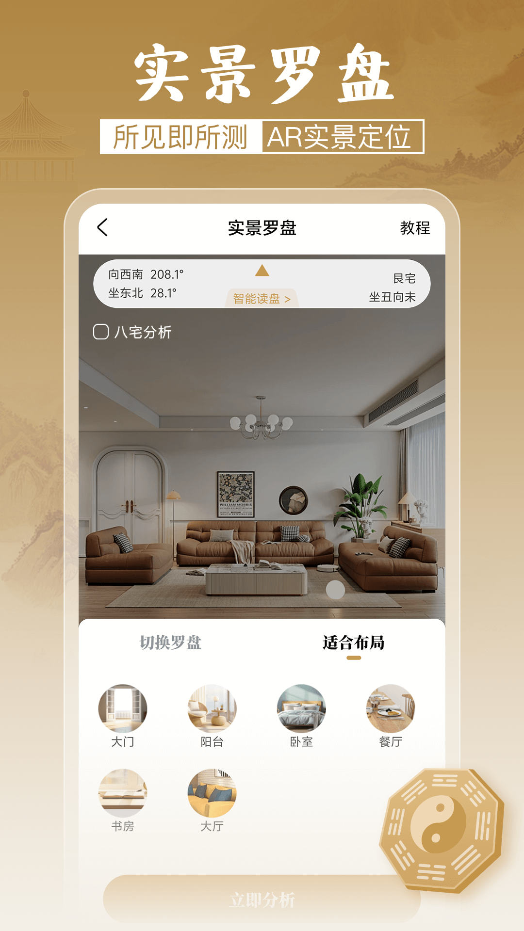 实景罗盘指南针