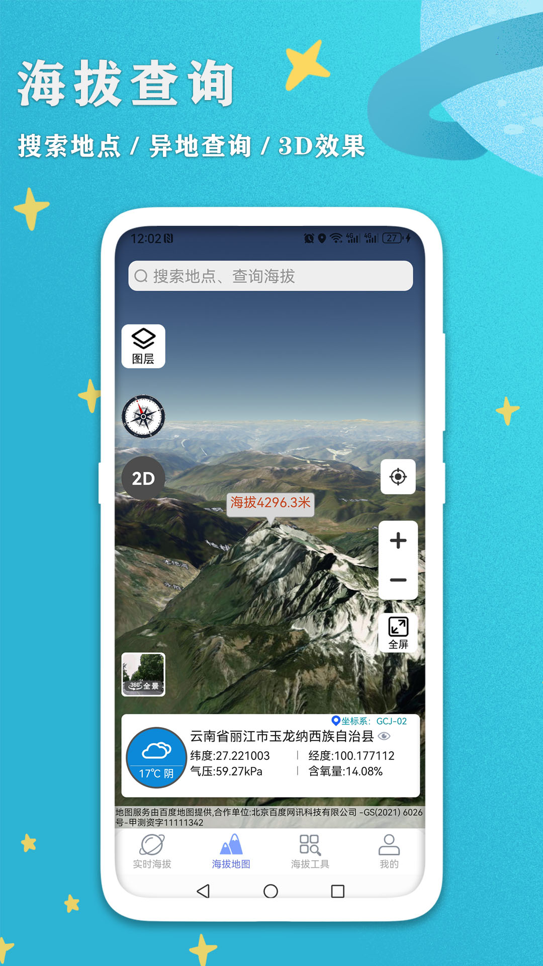 GPS海拔测量表